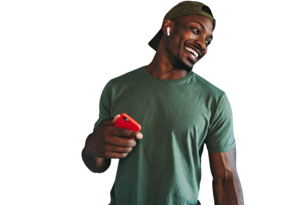 Male model using AirPods Pro for premium sound experience